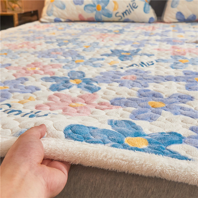 A类牛奶绒床垫软垫床褥垫珊瑚绒保暖家用防滑床铺垫被毛毯子铺底