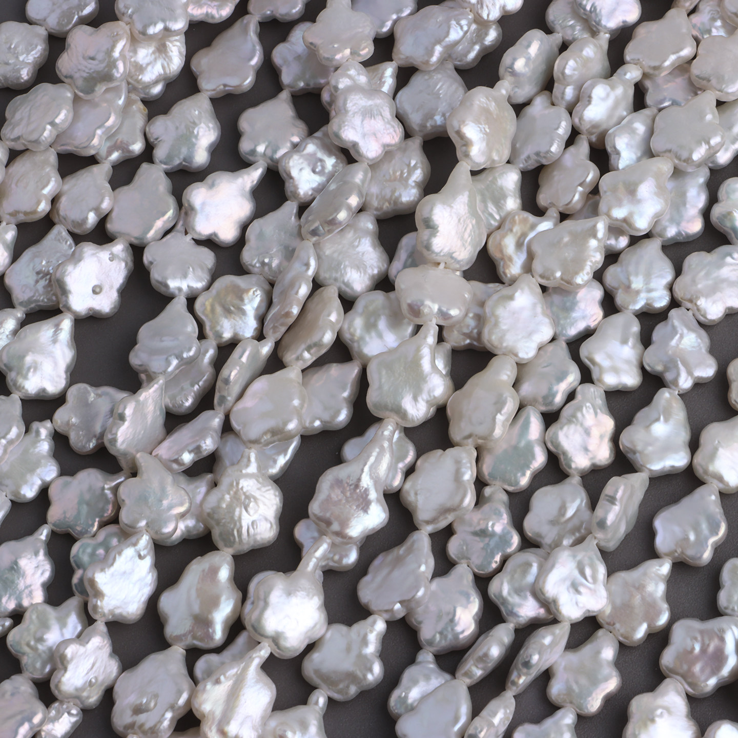 强光白亮12-13mm云朵异形花朵天然淡水巴洛克珍珠手工diy饰品材料