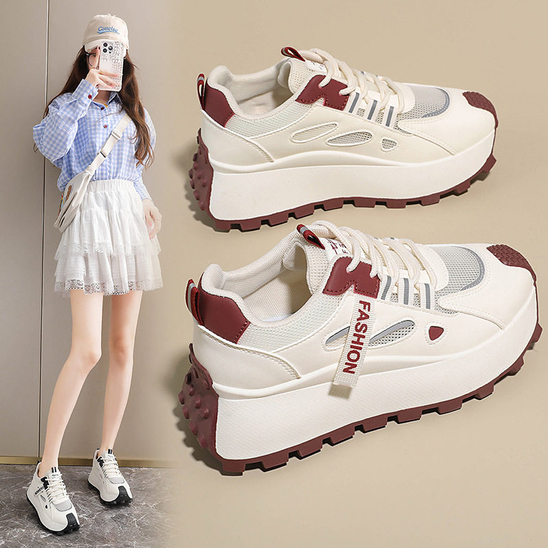厚底增高老爹鞋女2026年春季新款软底百搭超火轻便运动休闲女鞋子