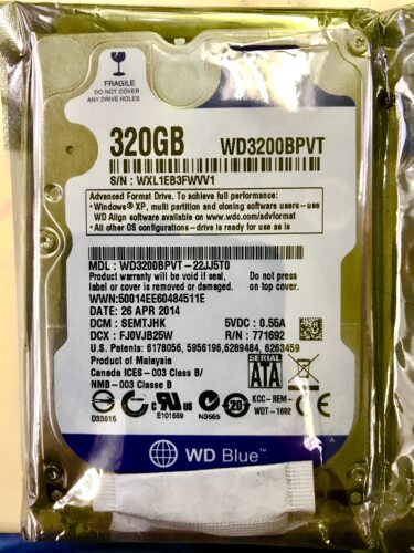 WD/西部数据 WD3200BPVT 320G SATA3Gb/s 5400转8M 笔记本硬盘