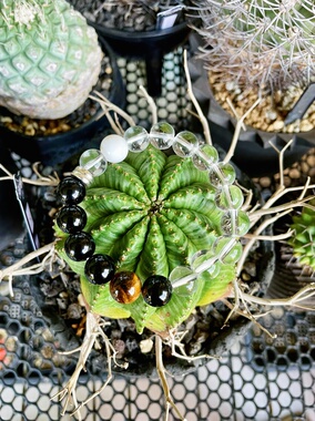 原创简约日系潮流白水晶搭配黑玛瑙串珠手链男女款手串