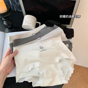 小红书小猫咪奶油磨毛高弹三角内裤 2条装 女10A抗菌莫代尔底裆中腰