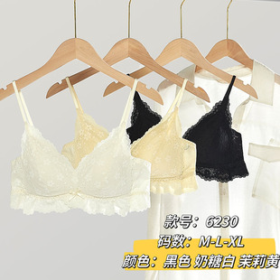 轻薄款 小红书法式 三角杯少女文胸bra性感蕾丝无痕小胸聚拢深V内衣