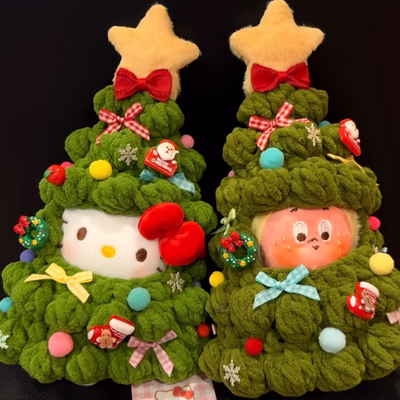 labubu圣诞娃衣可爱公仔拉布布头套一代三代玩偶服星星人圣诞衣