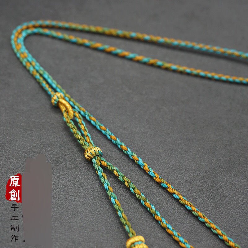 手工编绳 双挂黄金吊坠绳 项链绳 玉佩挂绳 男女玉器毛衣链