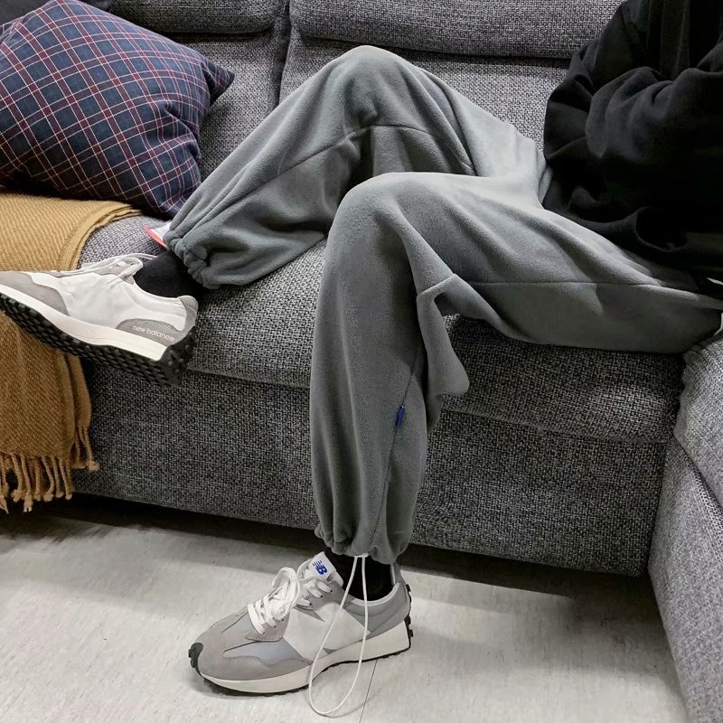 Men's Korean version of thickened fleece casual pants