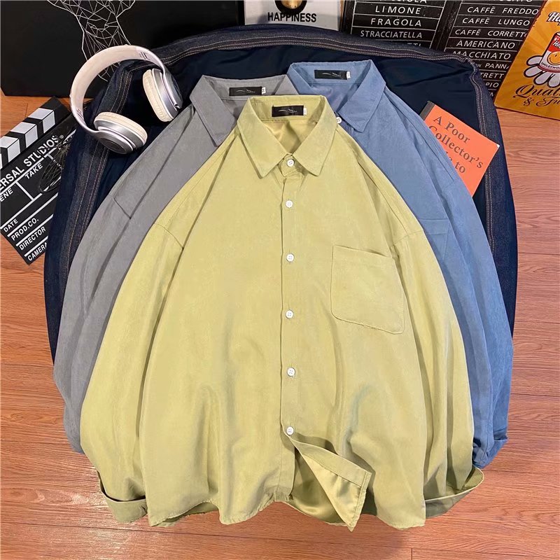Spring casual shirt loose top solid