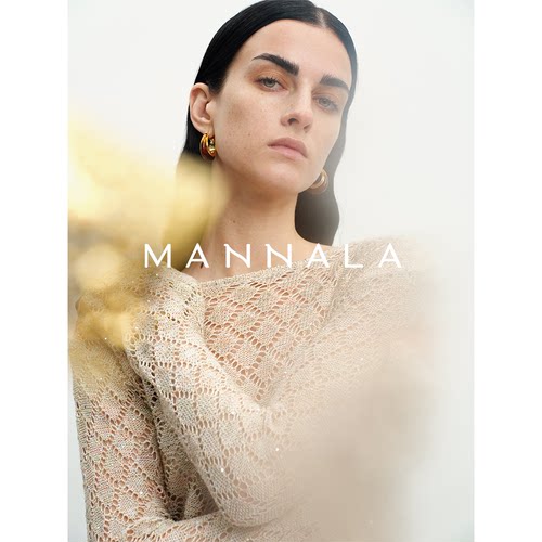 MANNALA丨“香花菱”CONSINEE珠片小香长袖防晒针织镂空罩衫Q4563