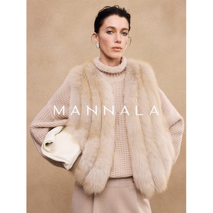 【董洁同款】MANNALA“小雪球 ”甄选芬兰狐狸毛白狐皮草马甲外套