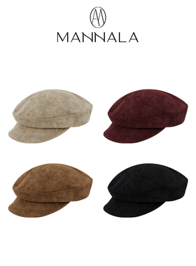 MANNALA丨复古百搭细腻反绒质感buff实用造型感麂皮报童帽贝雷帽