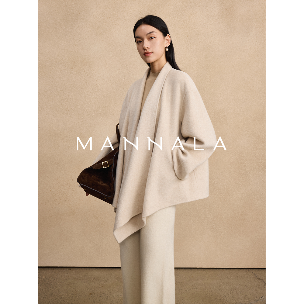 MANNALA丨“法兰西”独家定织Row风优雅知性翻领山羊绒大衣 Q6248