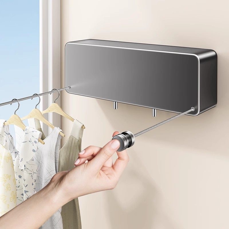 双伸缩晾衣绳阳台隐形晾衣绳子室内免打孔卫生间晾衣架钢丝绳,家装主材,隐形晾衣架,淘宝优惠券,粉丝福利购,淘宝优惠卷