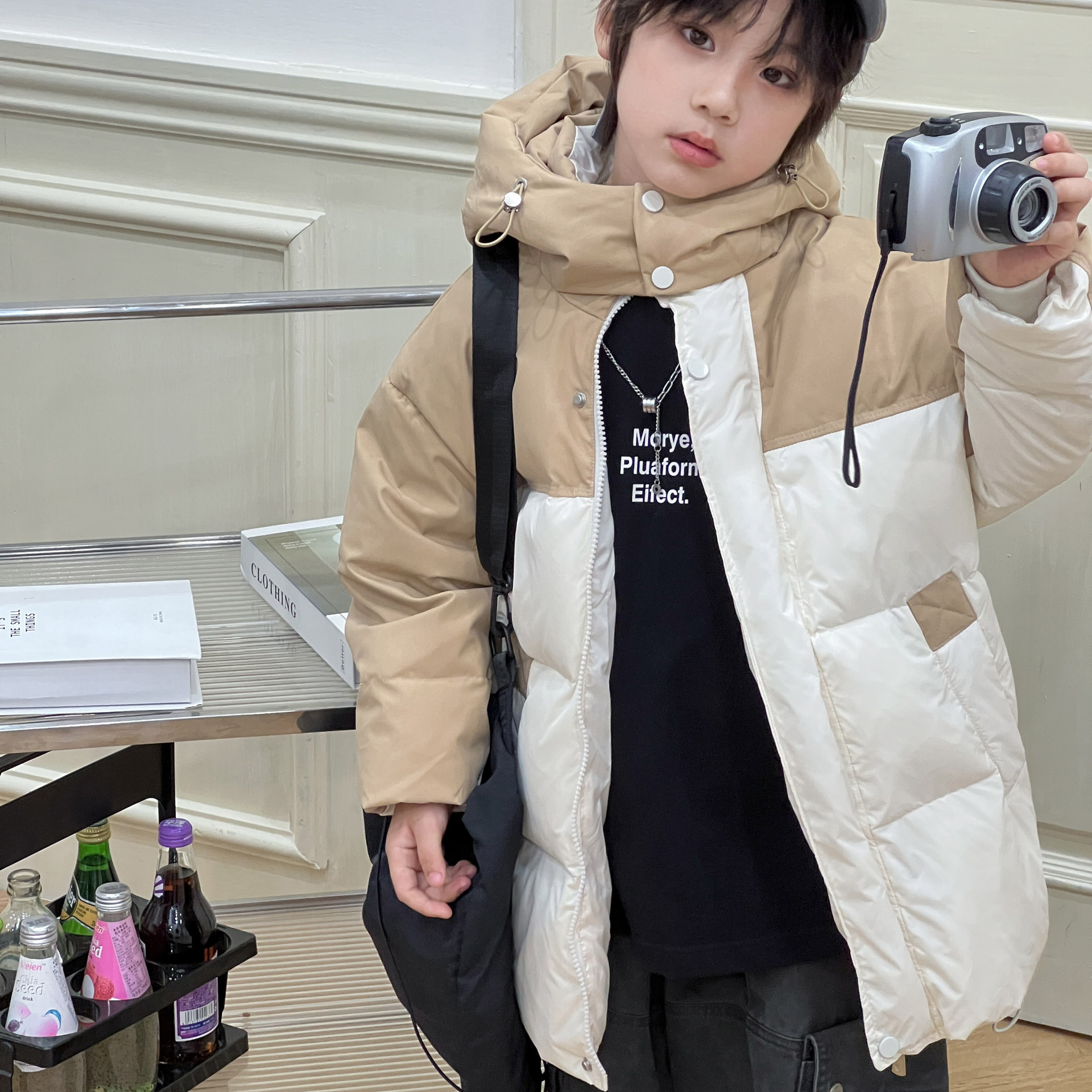 依珊戀秋冬兒童羽絲絨絲服洋氣中長款男女童加厚韓版外套