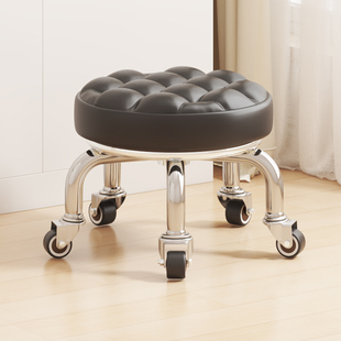 万向轮小凳子滑轮板凳带轮移动矮凳成人旋转换鞋凳带娃擦地美缝凳