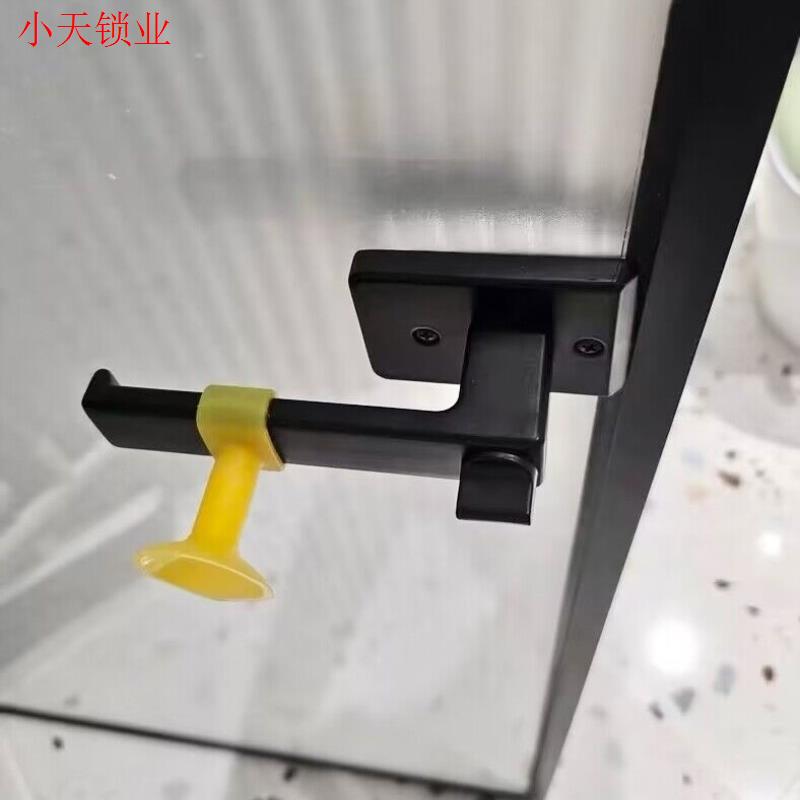 极简门无钥匙卫生间1618极窄边框厨房平开门黑色玻璃把手门锁.