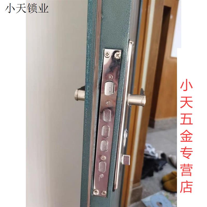不锈钢防盗门门锁套装通用型门把手大门锁家用老式入进户机械锁.