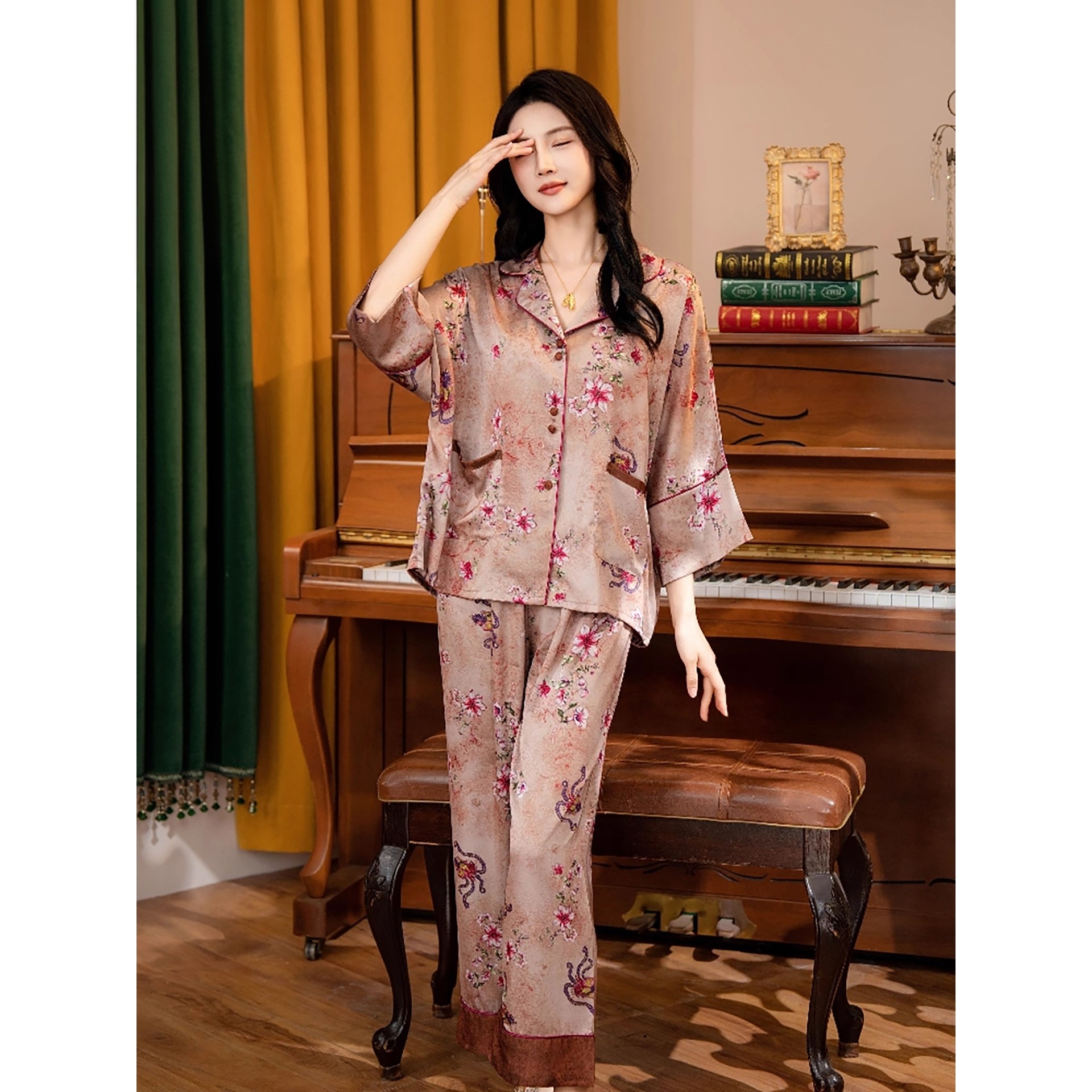 达芬奇密码 2026清仓甩货四季睡衣 八分袖子 三件套装女式家居服,女士内衣/男士内衣/家居服,睡衣/家居服套装,淘宝优惠券,粉丝福利购,淘宝优惠卷