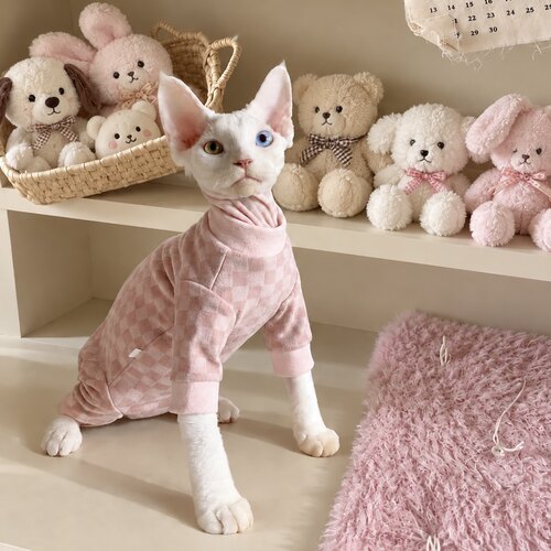 秋冬德绒超软护肚四脚猫绝育服