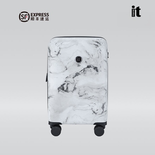 it luggage大理石纹行李箱女大容量扩展层万向轮密码箱