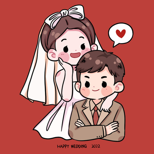 婚礼Q版手绘头像漫画卡通人物