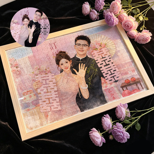 婚纱照拼图定制婚礼装饰送闺蜜