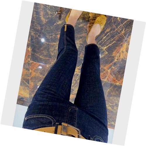 直销色高腰烟管新款秋季裤女九分胖妹妹修身显瘦大码直筒牛仔裤