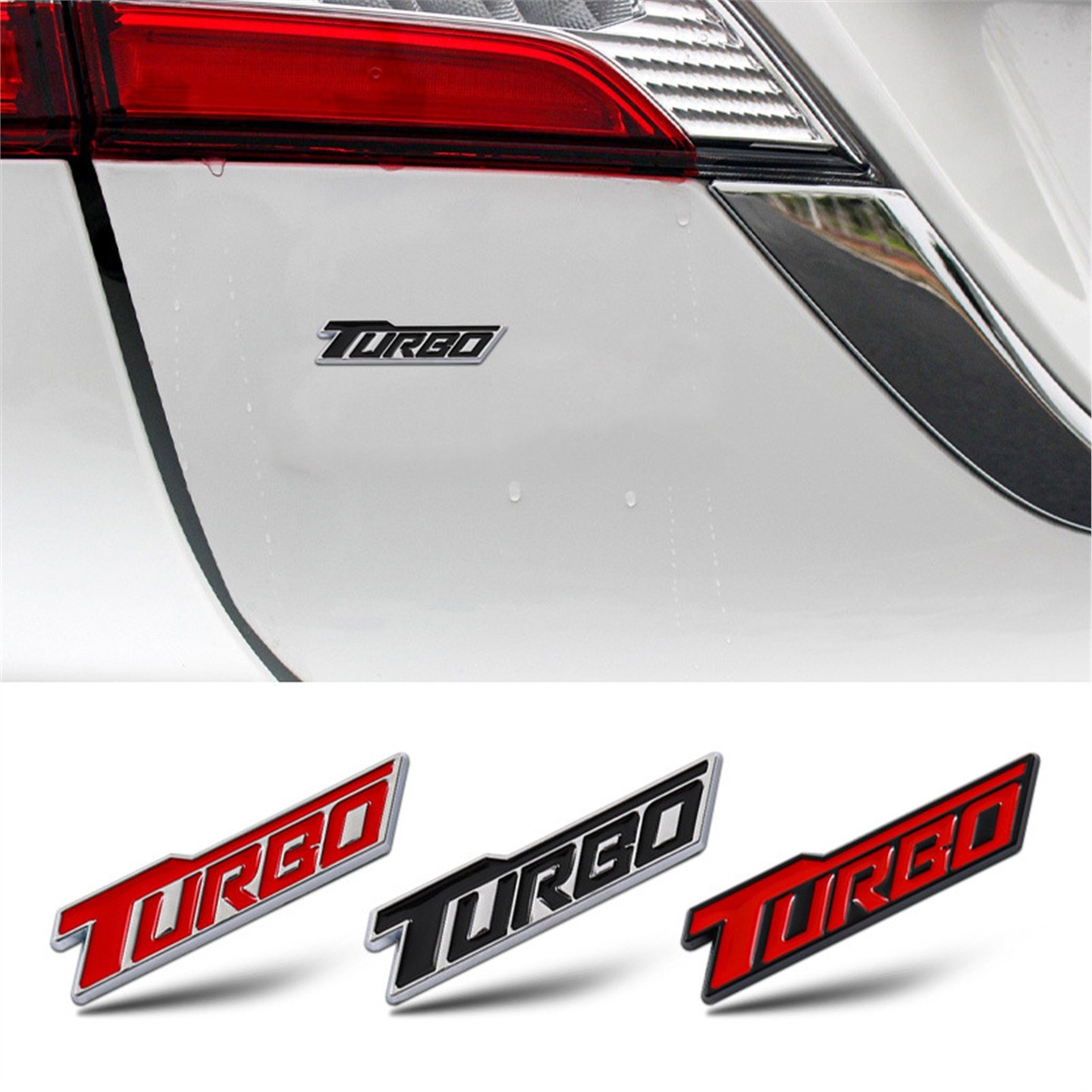 汽车改装涡轮增压TURBO金属车贴 尾标运动车身贴划痕贴侧装饰贴