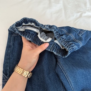 宝宝字母直筒裤 儿童长裤 男女童纯色印花牛仔裤 新品 2026眯眯眼春季