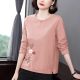 气质长袖 纯棉t恤女春秋装 中老年女装 妈妈宽松显瘦打底衫 上衣 新款