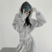 洋气 宽松显瘦学生韩版 女春季 炸街休闲两件套时尚 2026春秋运动套装