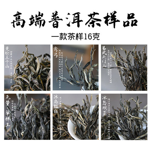 易武乡古树茶普洱茶生茶刮风寨冰岛百花潭组合茶叶试喝装16g