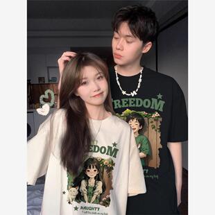 2025新款 特别 短袖 夏季 纯棉不一样小众高级感网红t恤上衣 情侣装