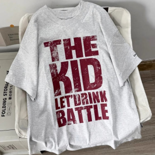 t恤男女美式 260g纯棉短袖 潮牌字母宽松小众设计休闲T上衣 新款 夏季