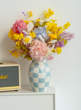 永生绣球桔叶干花花束网红摆件真花蝴蝶花绣球瓜子花家居装饰