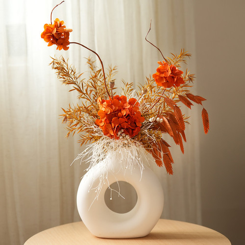 永生花绣球龙柳干花花束家居装饰