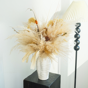 天然干花花束芦苇拂尘蒲苇草装饰花瓶摆件家居客厅卧室桌面装饰品