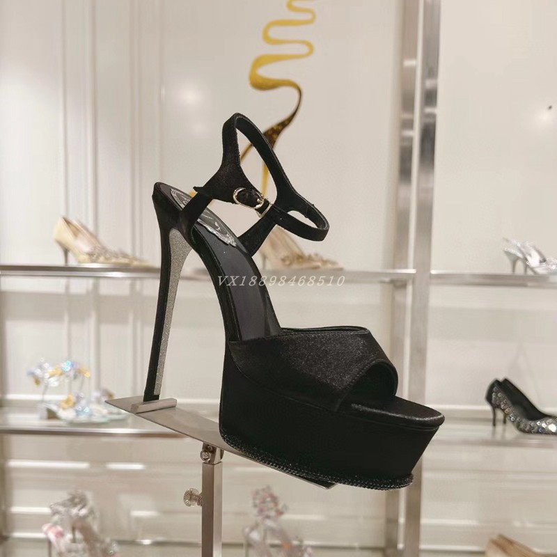 欧美恨天高细高跟防水台凉鞋女外穿性感气质名媛御姐婚宴大码43