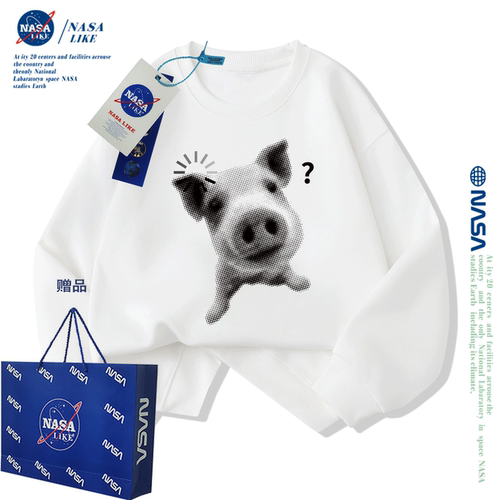 NASA联名男童女童秋冬圆领卫衣加绒加厚中大童儿童洋气潮牌亲子装