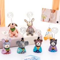 Notes, message clips, creative resin table top gadgets, lovely animal cards, dormitories, vertical photo clips