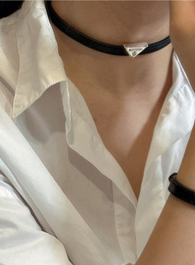 纯银几何三角形字母网红项链爆款