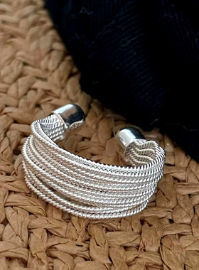 925纯银戒指女超多层ins风指环潮