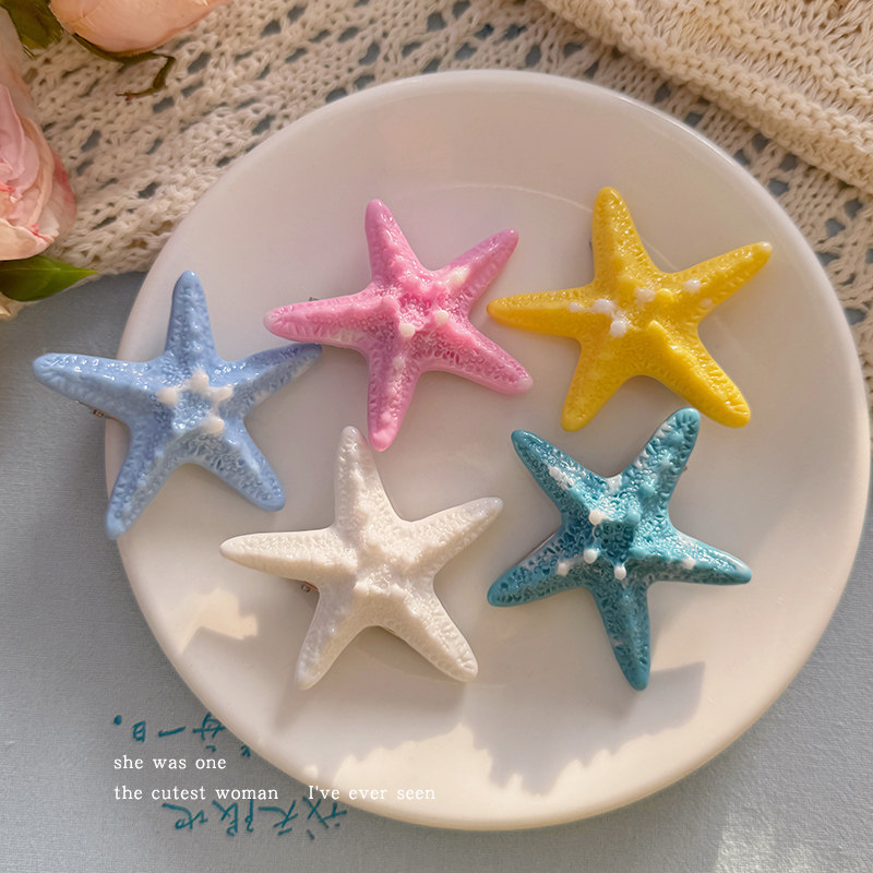 夏日多巴胺仿真海星发夹女度假风图片