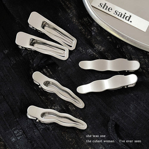 银色金属发夹女2024新款