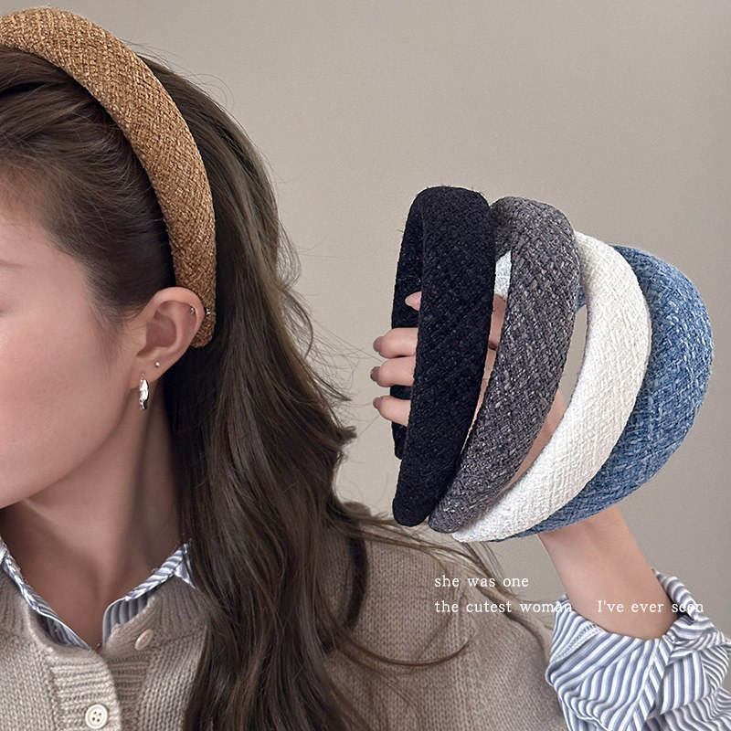 韩系布艺格纹发箍女高颅顶压发头箍高级感百搭发卡秋冬氛围感发饰,饰品/流行首饰/时尚饰品新,发饰,淘宝优惠券,粉丝福利购,淘宝优惠卷