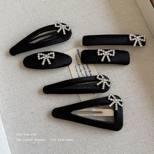 法式水钻蝴蝶结发夹女碎发刘海夹