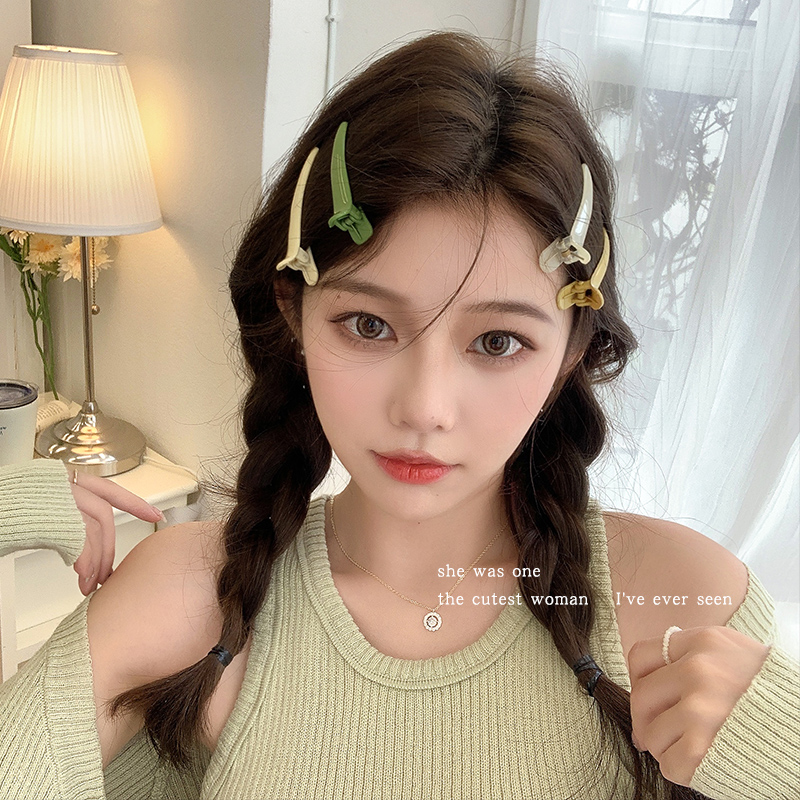 糖果色无痕发夹侧边刘海夹女洗脸化妆鸭嘴夹一字发卡可爱夹子头饰