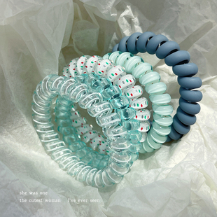 清透奶冻电话线发圈女气质头圈发绳高品质头绳耐用橡皮筋秋天发饰