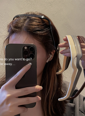 2025新款款太阳眼镜发箍女压发发捆高颅顶方形墨镜头箍发卡头饰品