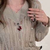 小马吊坠项链女2026新款 小众锁骨链秋冬长款 毛衣链颈链挂脖首饰品