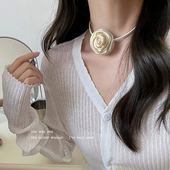 玫瑰花朵项链女款 2025新款 首饰锁骨链系花颈链轻奢小众设计配饰品